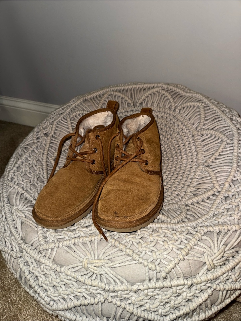 UGG Women's Chestnut Suede Ankle Booties with Shearling